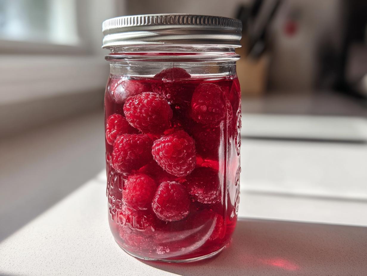 Canning Raspberries - detail 1
