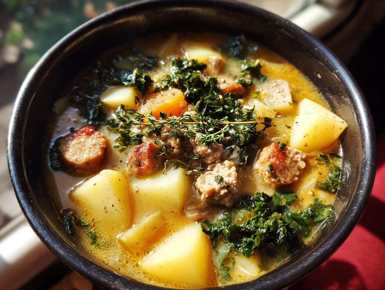 Canning Sausage Potato Kale Soup - detail 1