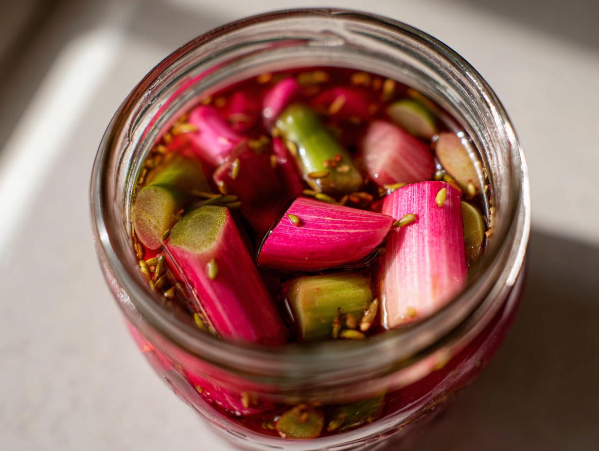 Sweet Pickled Rhubarb - detail 1