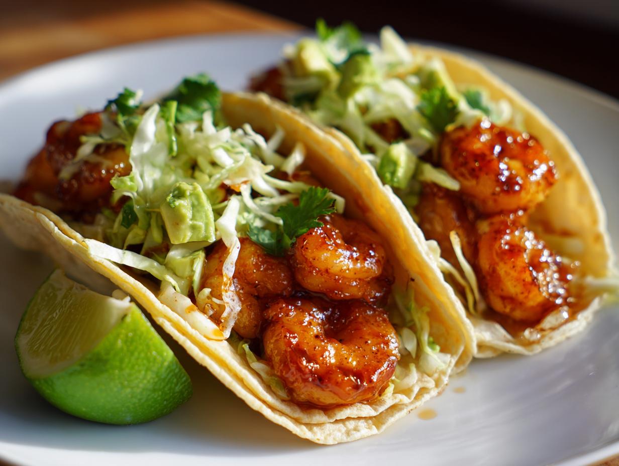 15-Minute Air Fryer Honey Old Bay Shrimp Tacos – Irresistible & Fast!