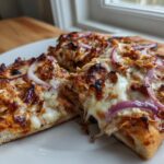 Air Fryer BBQ Chicken Flatbread with Red Onions