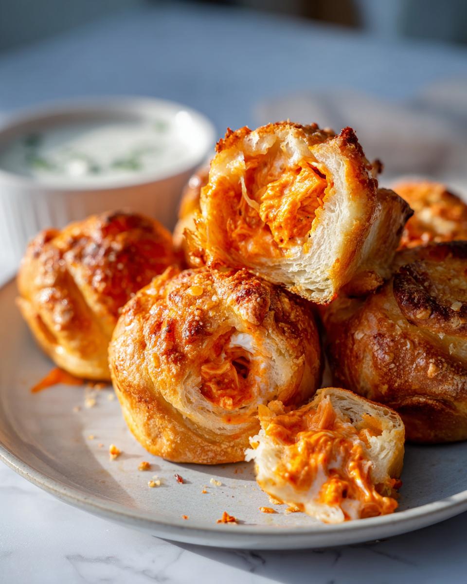 Air Fryer Buffalo Chicken Stuffed Garlic Knots - detail 1