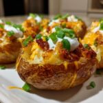 Air Fryer Buffalo Chicken Stuffed Potato Skins