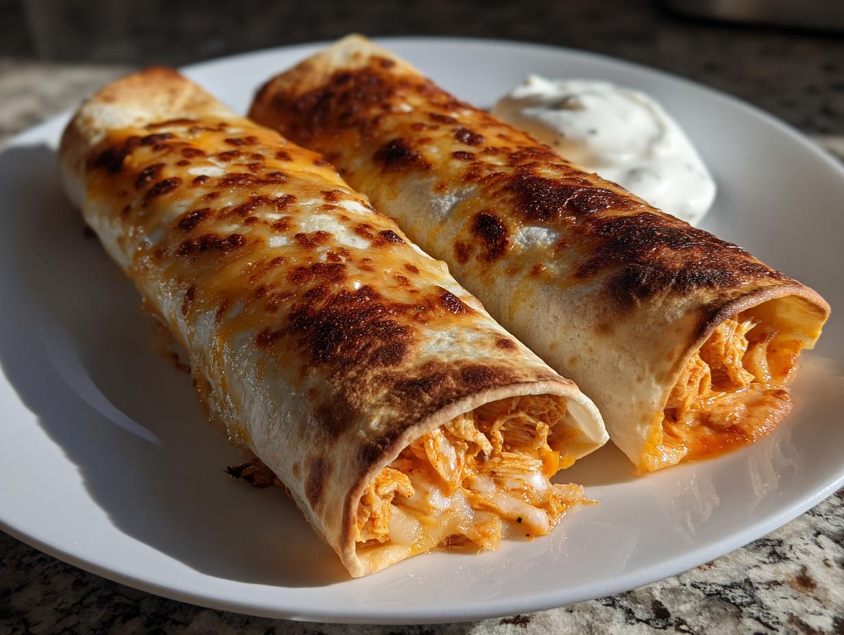 Spicy Air Fryer Buffalo Ranch Chicken Taquitos in 25 Minutes