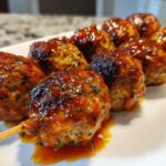 Air Fryer Buffalo Ranch Turkey Meatball Skewers