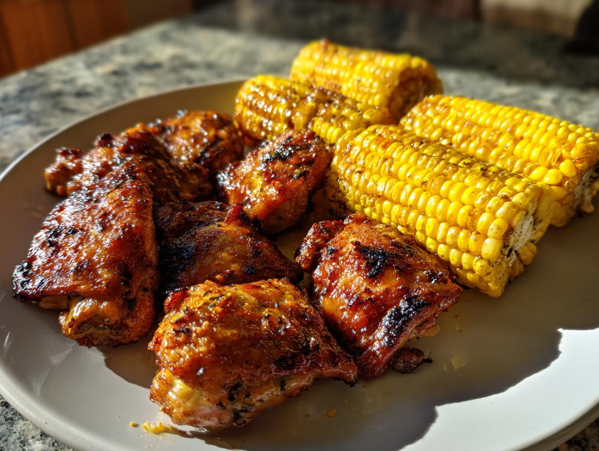 Irresistible Air Fryer Cajun Garlic Butter Chicken and Corn in 20 Minutes