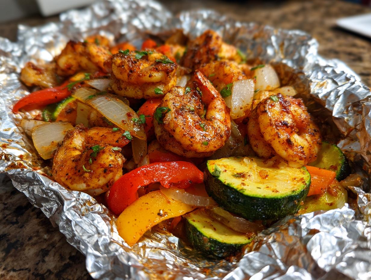 15-Minute Air Fryer Cajun Shrimp and Chicken Foil Packs – Irresistible!