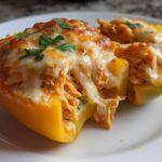 Air Fryer Cheesy Chicken Enchilada Stuffed Peppers