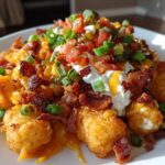 Air Fryer Cheesy Loaded Tater Tot Nachos