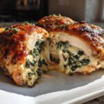 Air Fryer Cheesy Spinach Stuffed Chicken Thighs