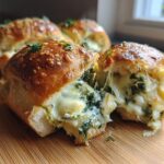 Air Fryer Cheesy Spinach and Artichoke Stuffed Bread Rolls