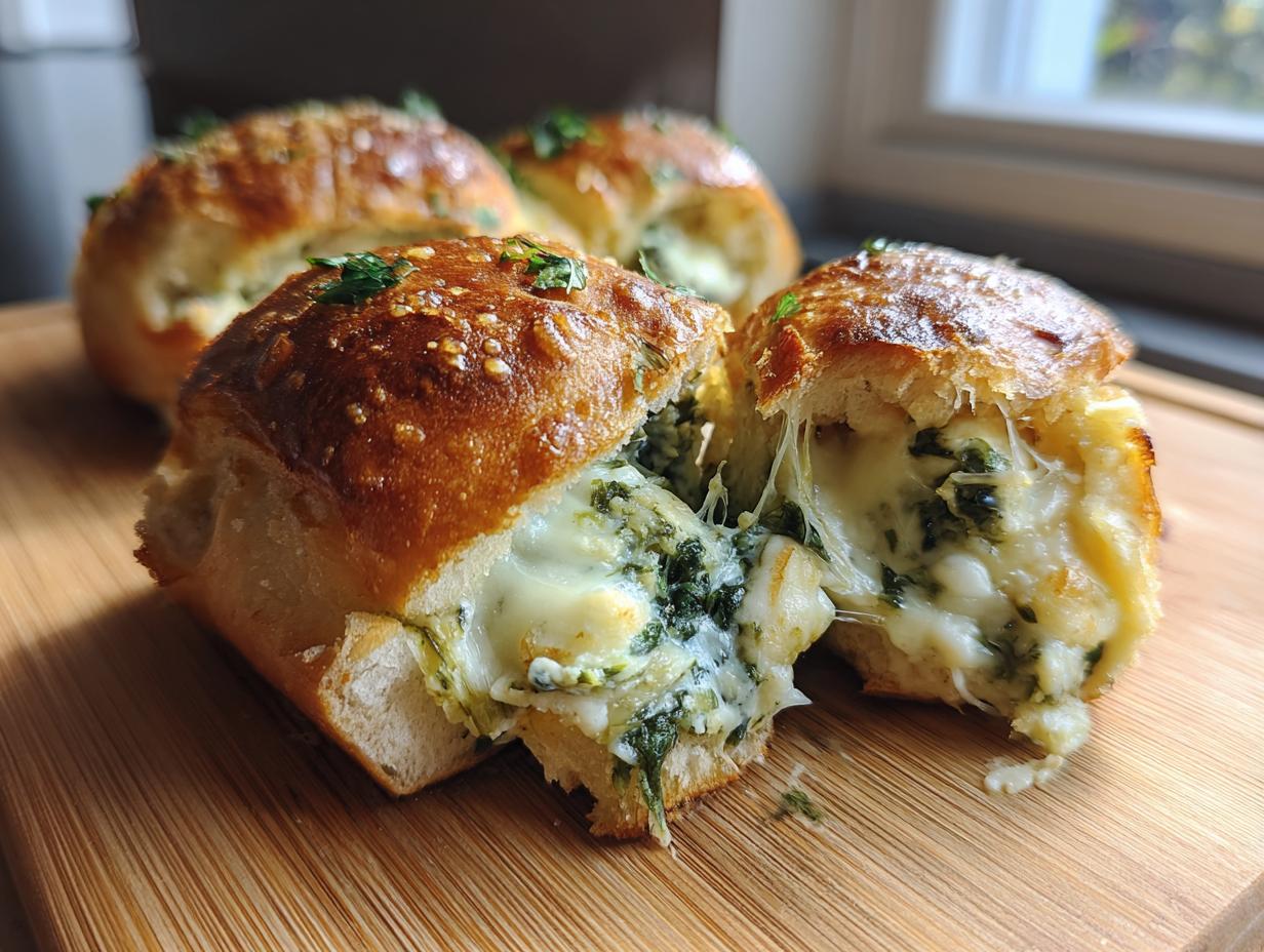 Irresistible Air Fryer Cheesy Spinach and Artichoke Stuffed Bread Rolls in 30 Minutes