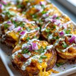 Air Fryer Chipotle Ranch Potato Nachos Loaded with Cheese