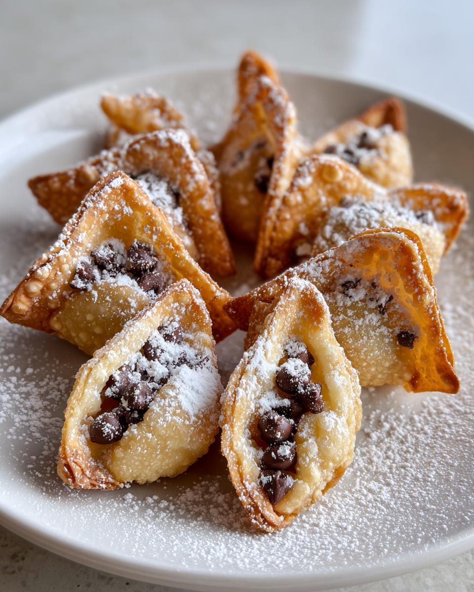 Air Fryer Chocolate Chip Cookie Dough Stuffed Wontons - detail 1