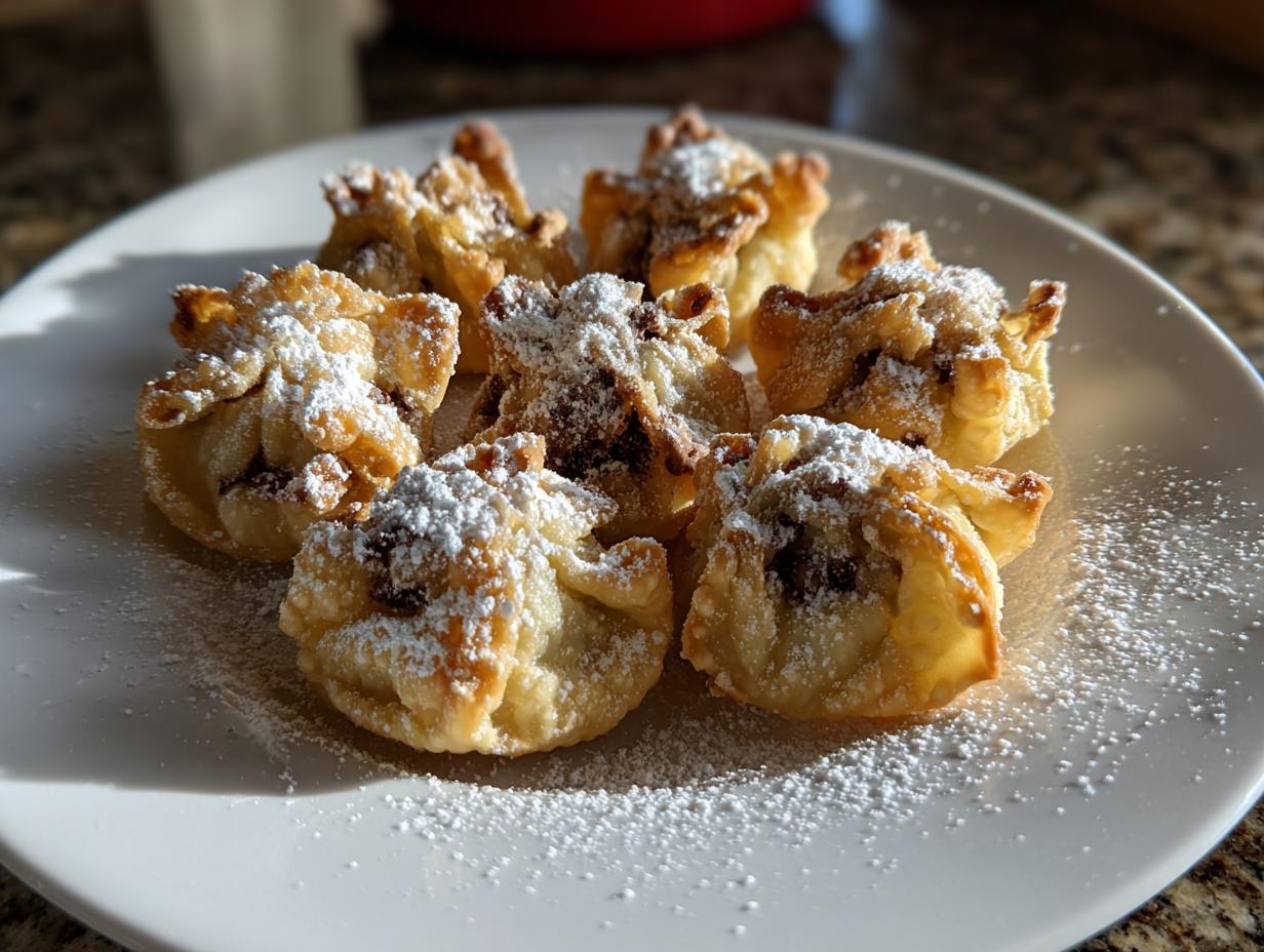 10-Minute Air Fryer Chocolate Chip Cookie Dough Stuffed Wontons