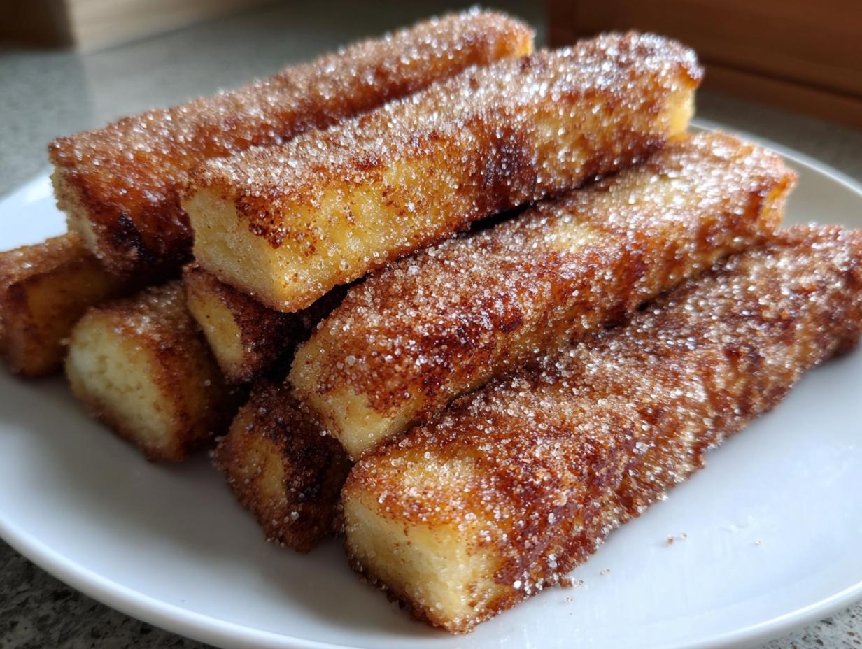 Crispy Air Fryer Cinnamon Sugar French Toast Sticks in 20 Minutes