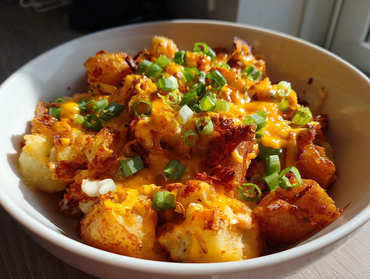 15-Minute Air Fryer Creamy Buffalo Ranch Potato Bowls – Irresistible!