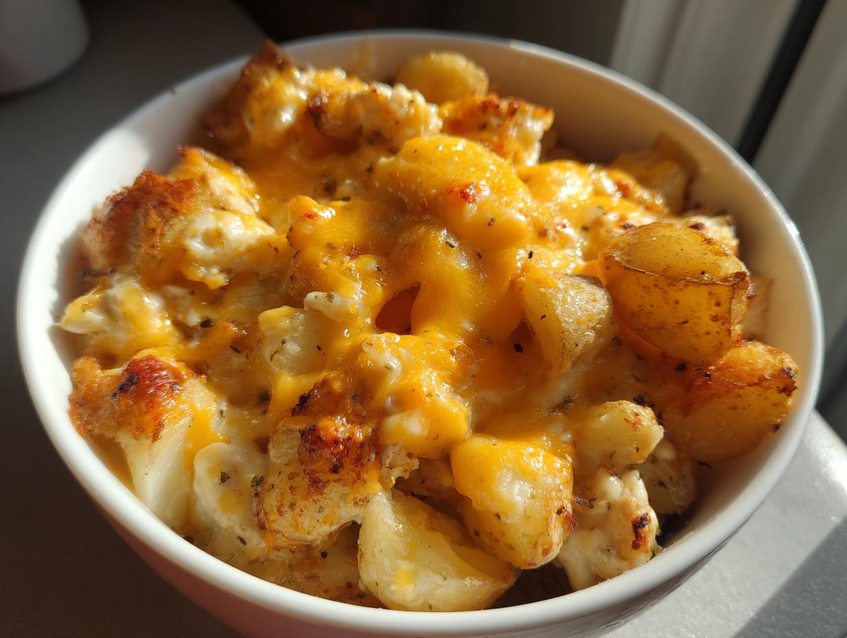 35-Minute Air Fryer Creamy Chicken Ranch Potato Bake Bliss