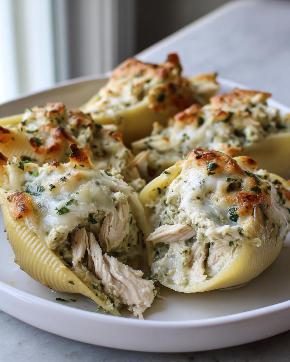 25-Minute Air Fryer Creamy Pesto Chicken Stuffed Pasta Shells Wonder
