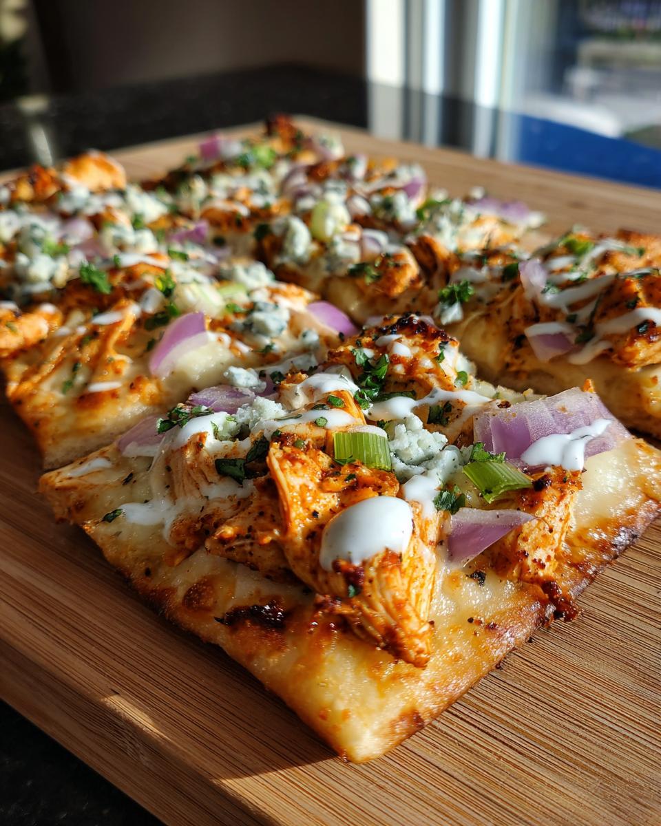 Air Fryer Crispy Buffalo Chicken Flatbread Pizzas - detail 1