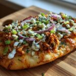 Air Fryer Crispy Buffalo Chicken Flatbread Pizzas