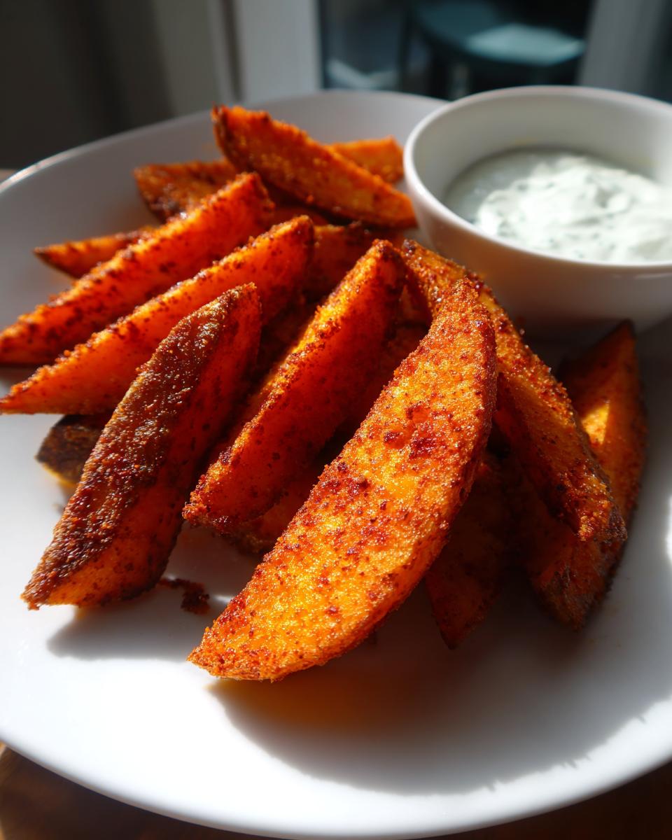 Air Fryer Crispy Cajun Potato Wedges with Cool Dip - detail 1