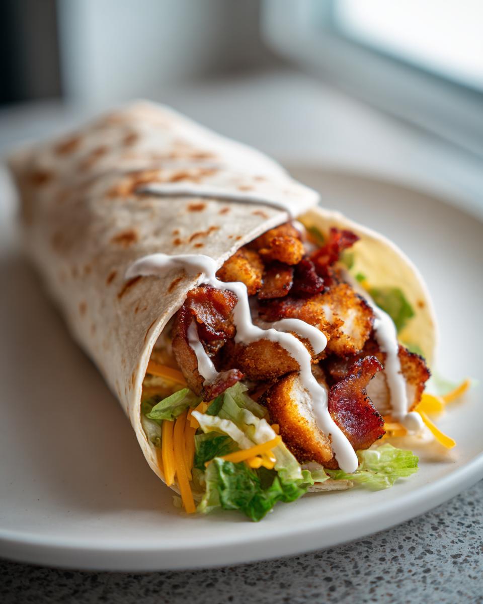 Air Fryer Crispy Chicken Bacon Ranch Wraps (use halal beef or turkey “bacon”) - detail 1