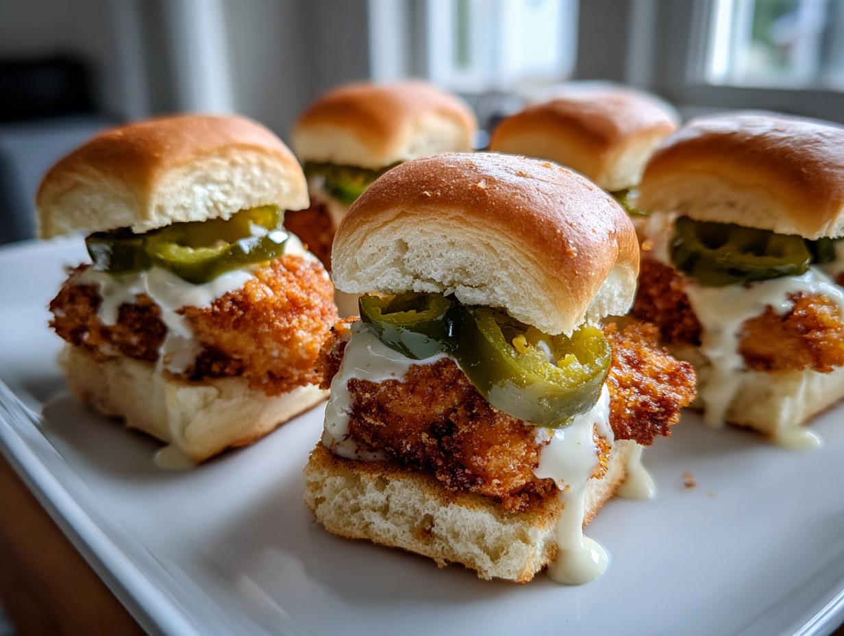 26-Minute Air Fryer Crispy Chicken Jalapeño Sliders with Ranch Perfection