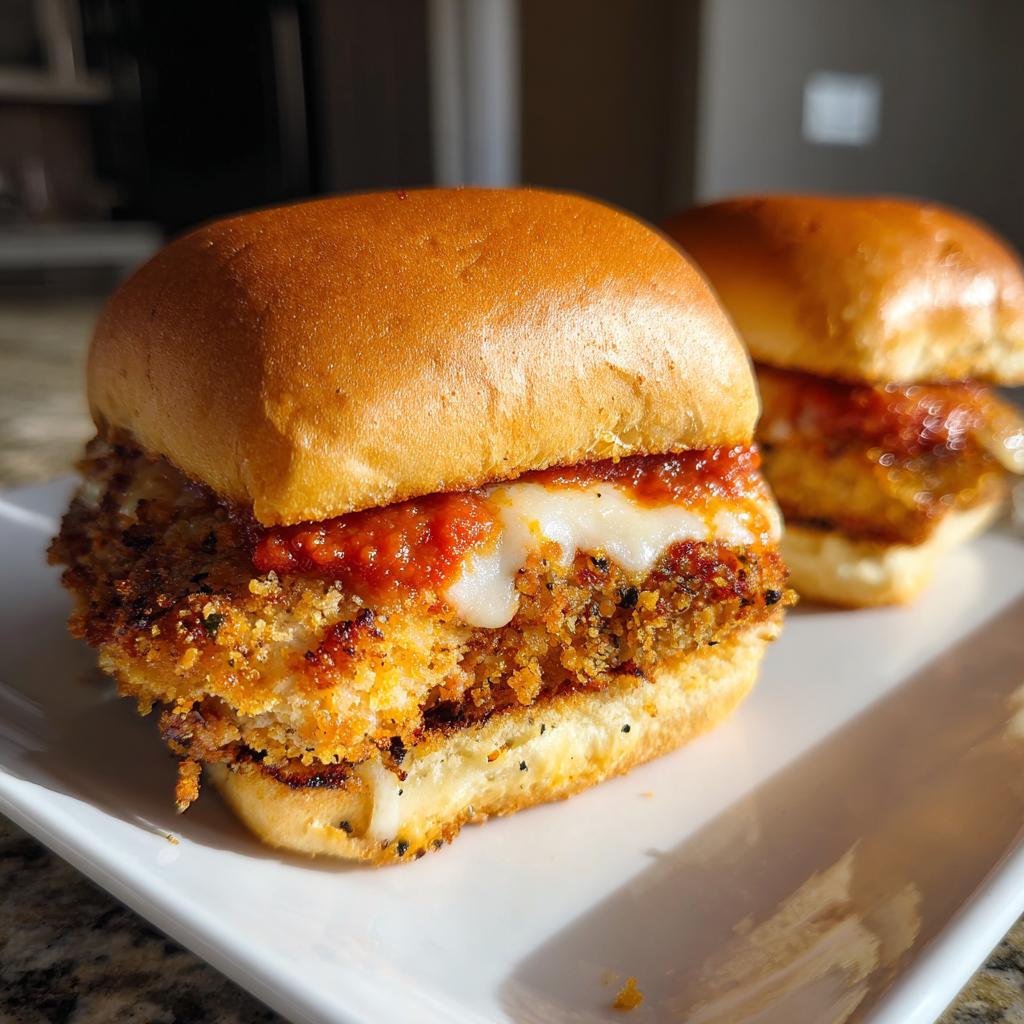 25-Minute Air Fryer Crispy Chicken Parmesan Sliders That Wow