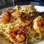 Air Fryer Crispy Garlic Lemon Shrimp Pasta Toss