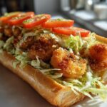 Air Fryer Crispy Garlic Parmesan Shrimp Po’ Boys