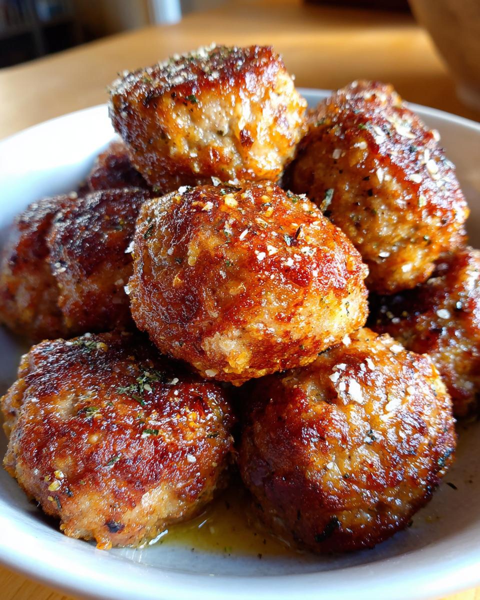 Air Fryer Crispy Garlic Parmesan Turkey Meatballs - detail 1