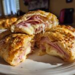 Air Fryer Crispy Ham and Swiss Stromboli Rolls (swap in halal turkey ham)