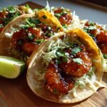 Air Fryer Crispy Honey Garlic Shrimp Tacos