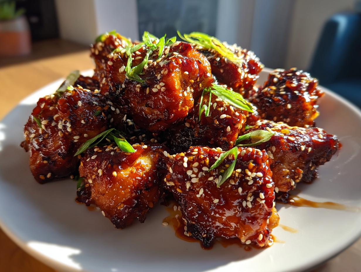 20-Minute Air Fryer Crispy Korean BBQ Chicken Thighs – Irresistible!