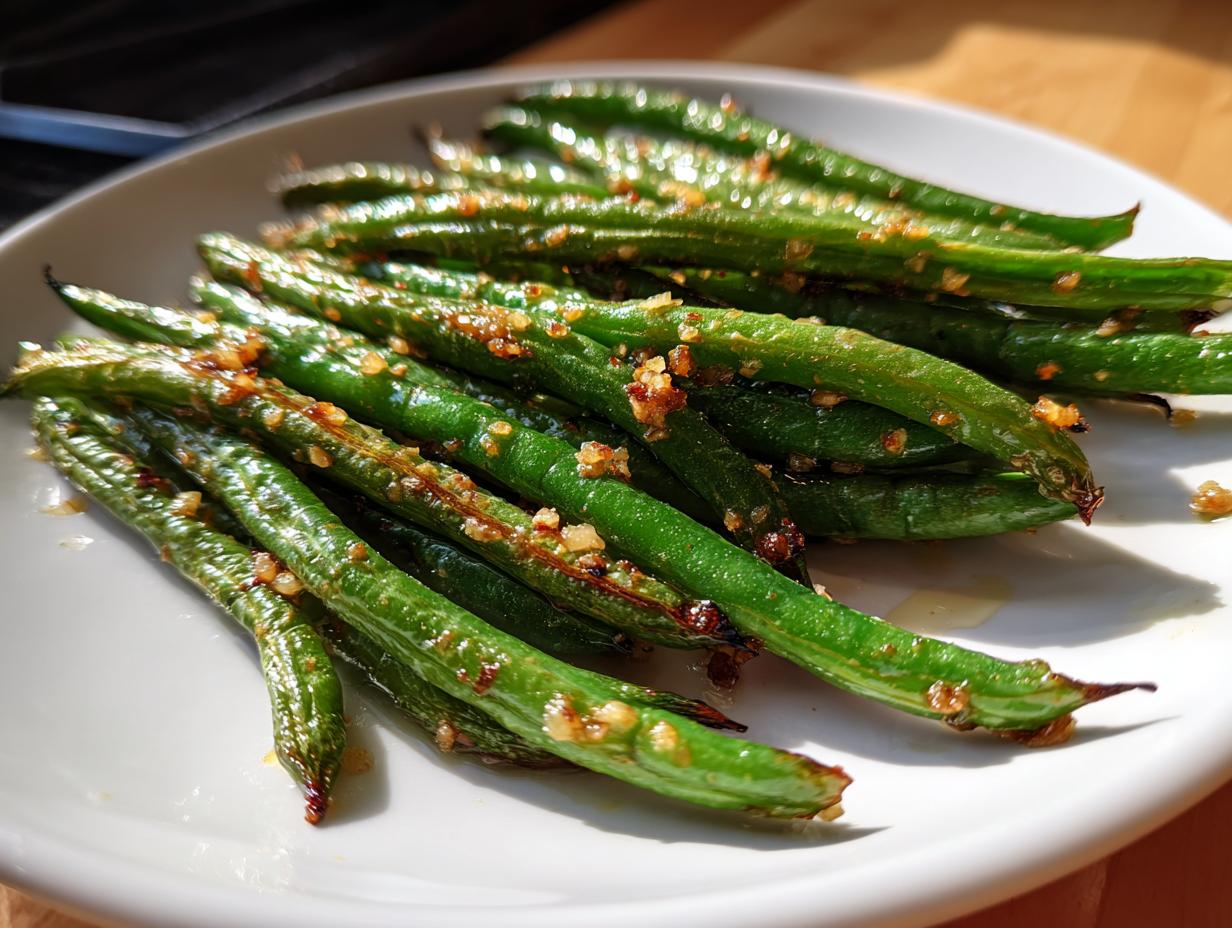 15-Minute Air Fryer Crispy Lemon Garlic Green Beans Perfection