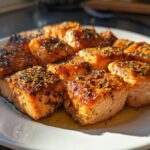 Air Fryer Crispy Lemon Pepper Salmon Bites for Snack Boards