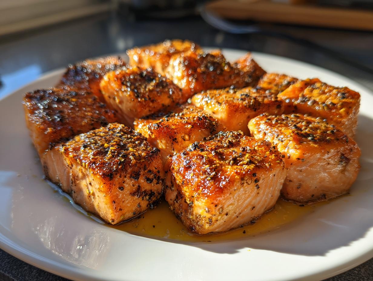 20-Minute Air Fryer Crispy Lemon Pepper Salmon Bites Magic