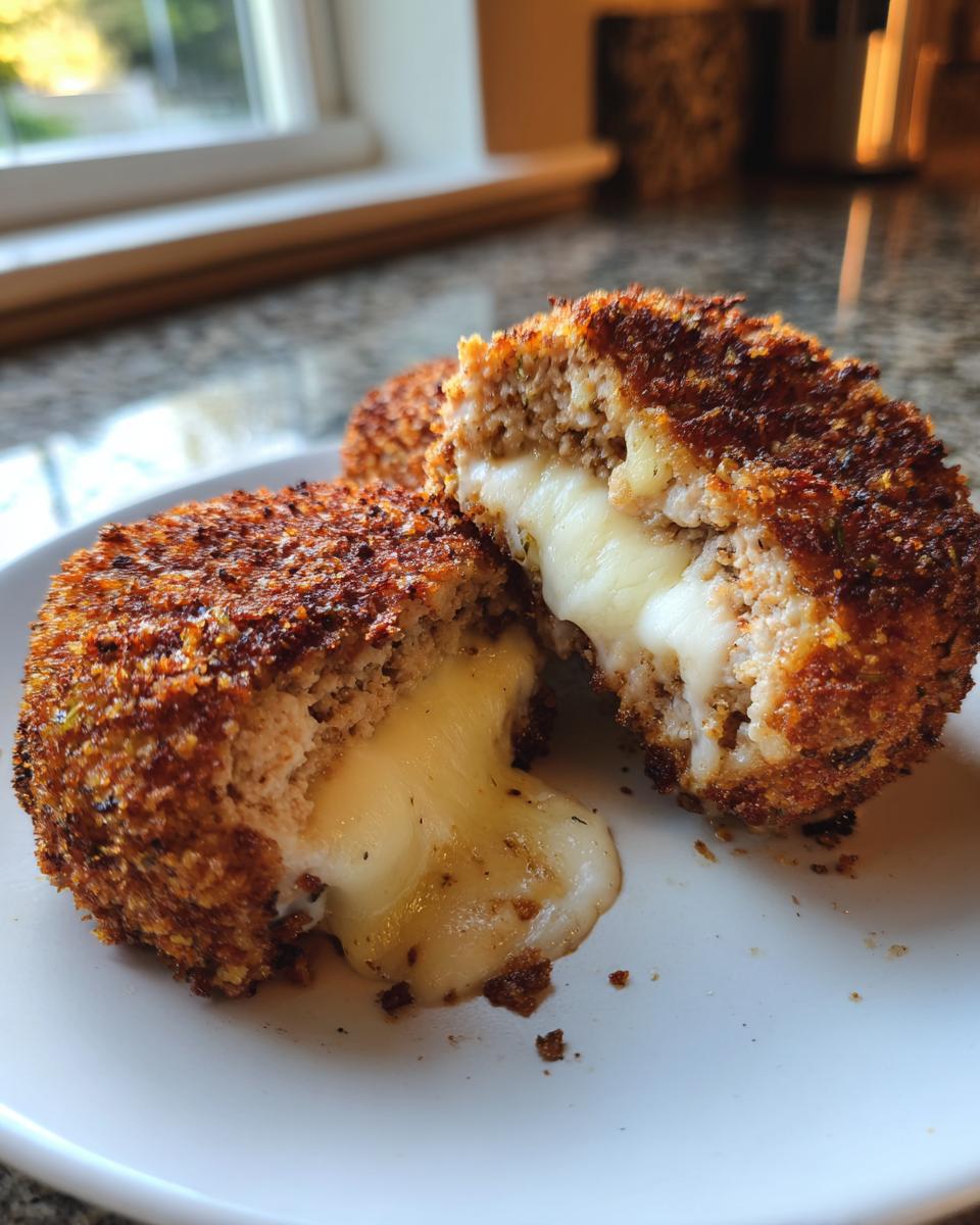 Air Fryer Crispy Mozzarella-Stuffed Chicken Patties - detail 1