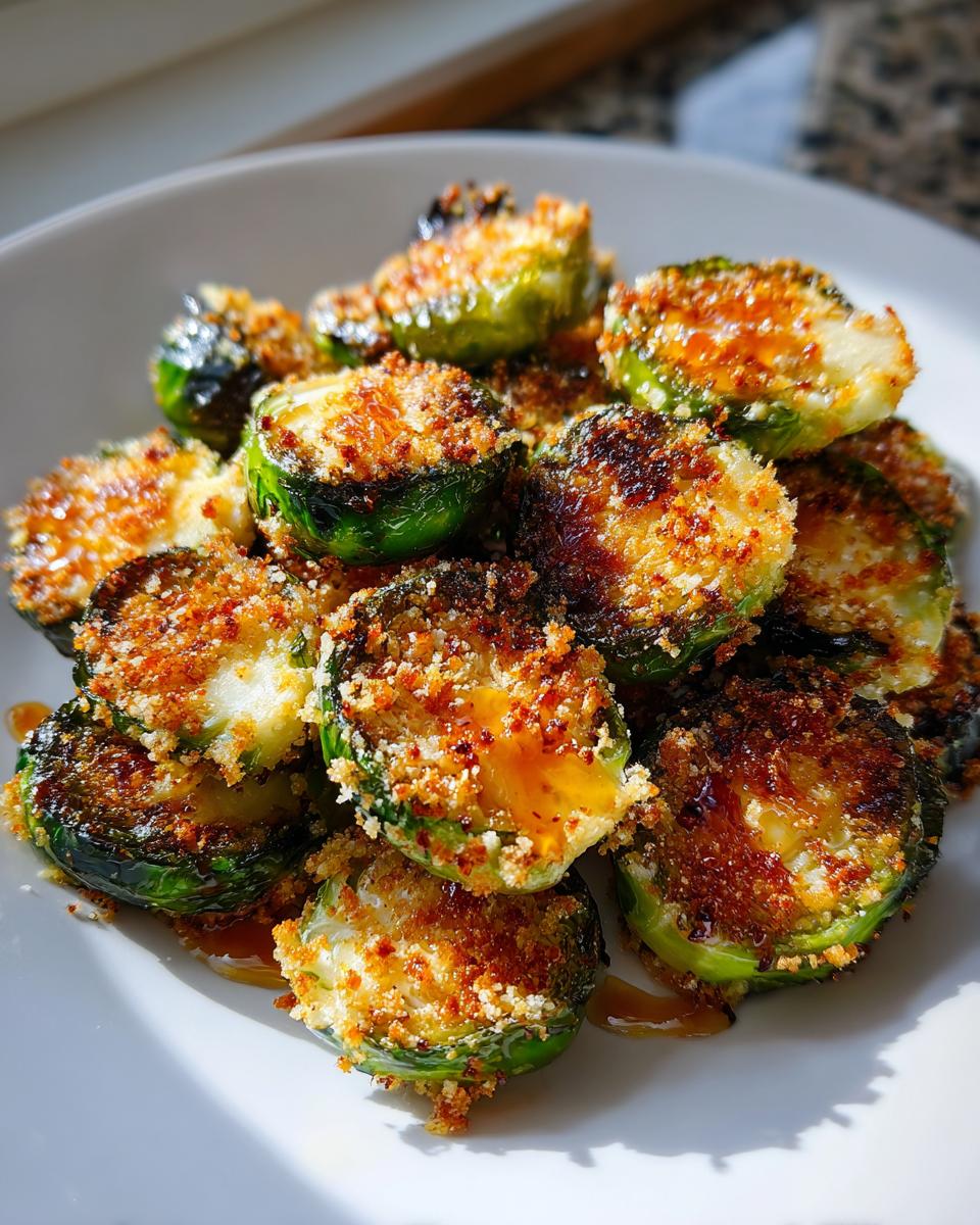 Air Fryer Crispy Parmesan Brussels Sprouts with Hot Honey Drizzle - detail 1