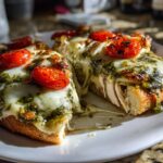 Air Fryer Crispy Pesto Chicken and Tomato Melts