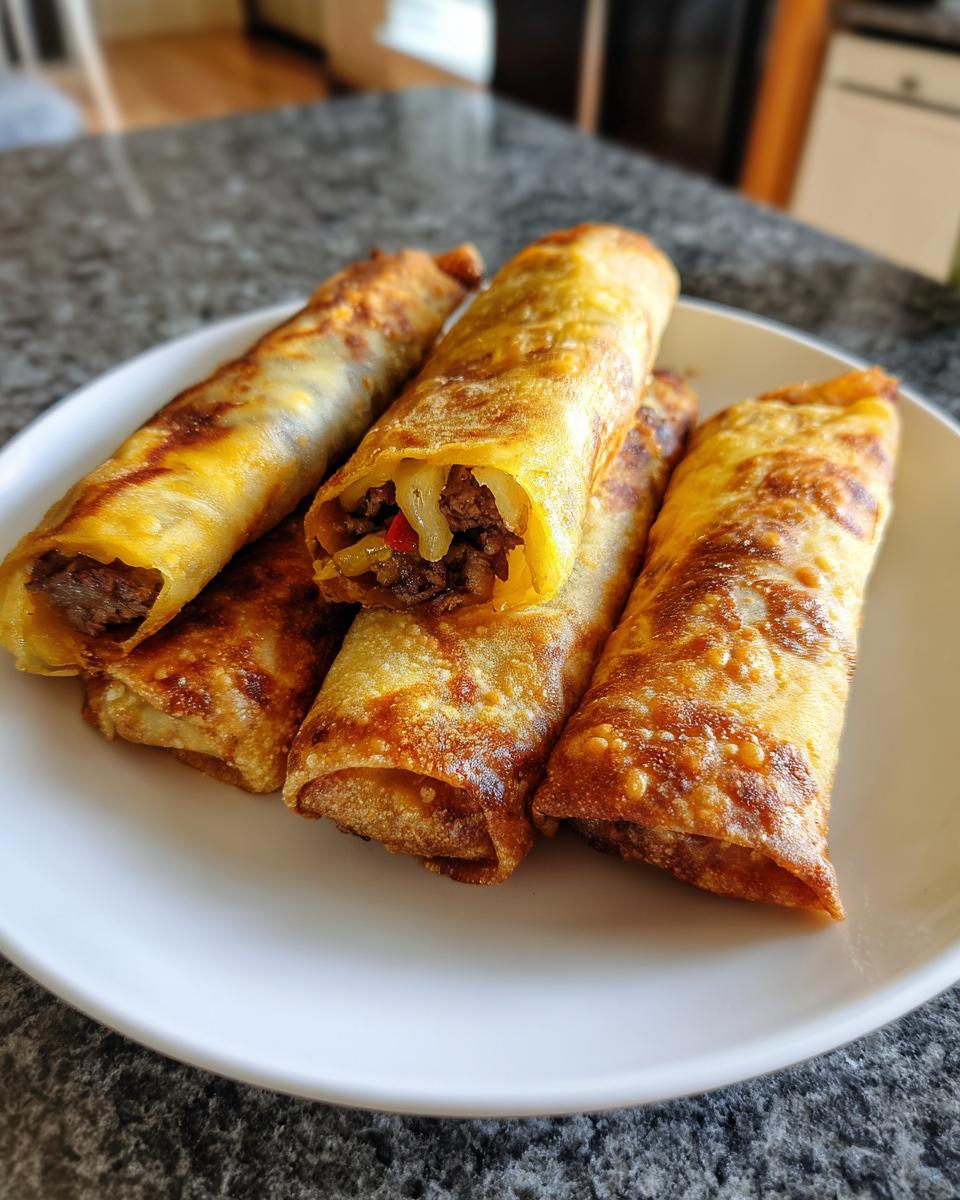 Air Fryer Crispy Philly Cheesesteak Egg Rolls - detail 1