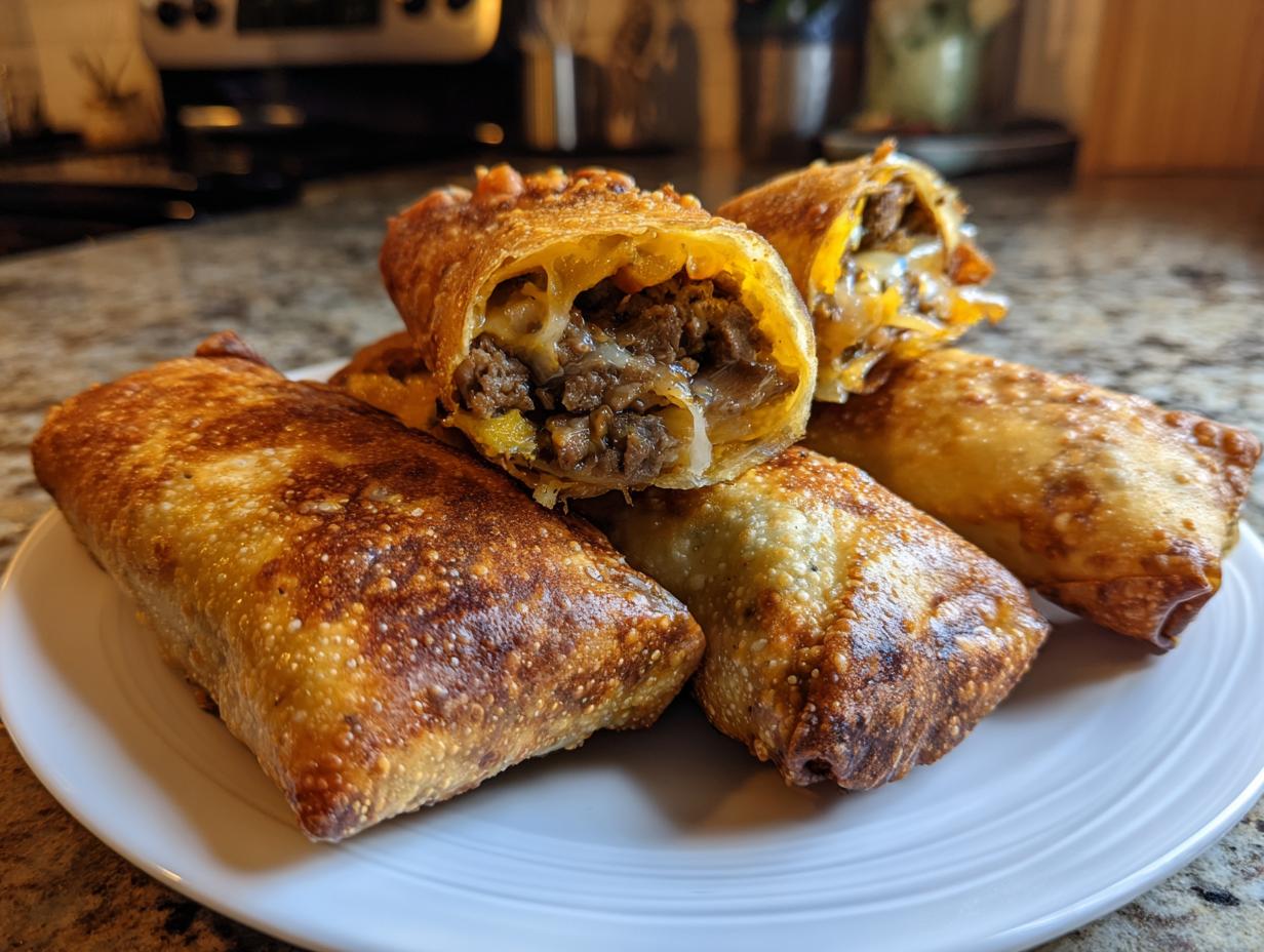 Air Fryer Crispy Philly Cheesesteak Egg Rolls: Irresistible 30-Minute Magic