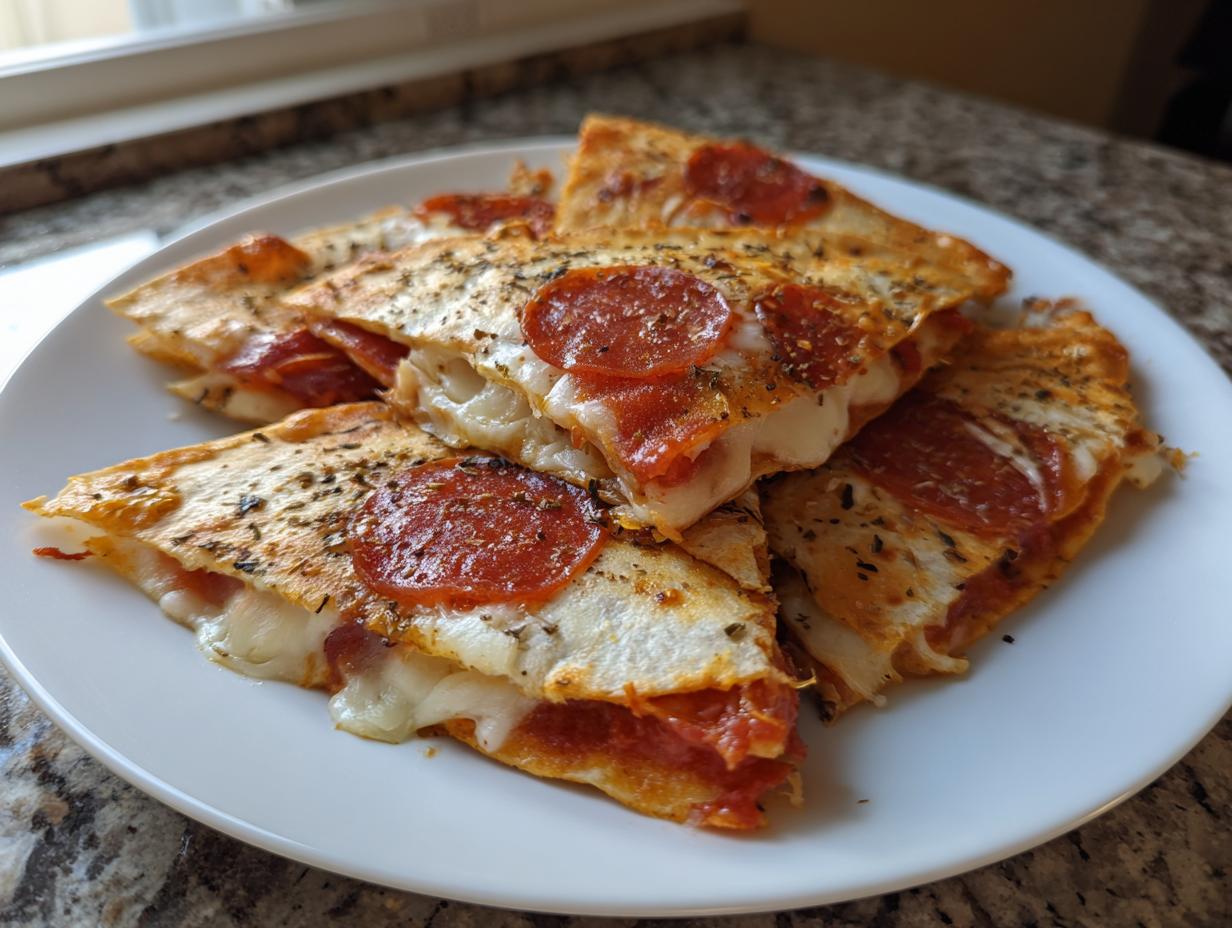 10-Minute Air Fryer Crispy Pizza Quesadilla Triangles Magic