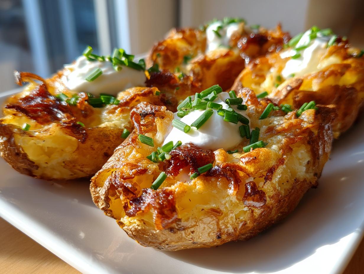 Irresistible 4-Ingredient Air Fryer Crispy Potato Skins You’ll Crave