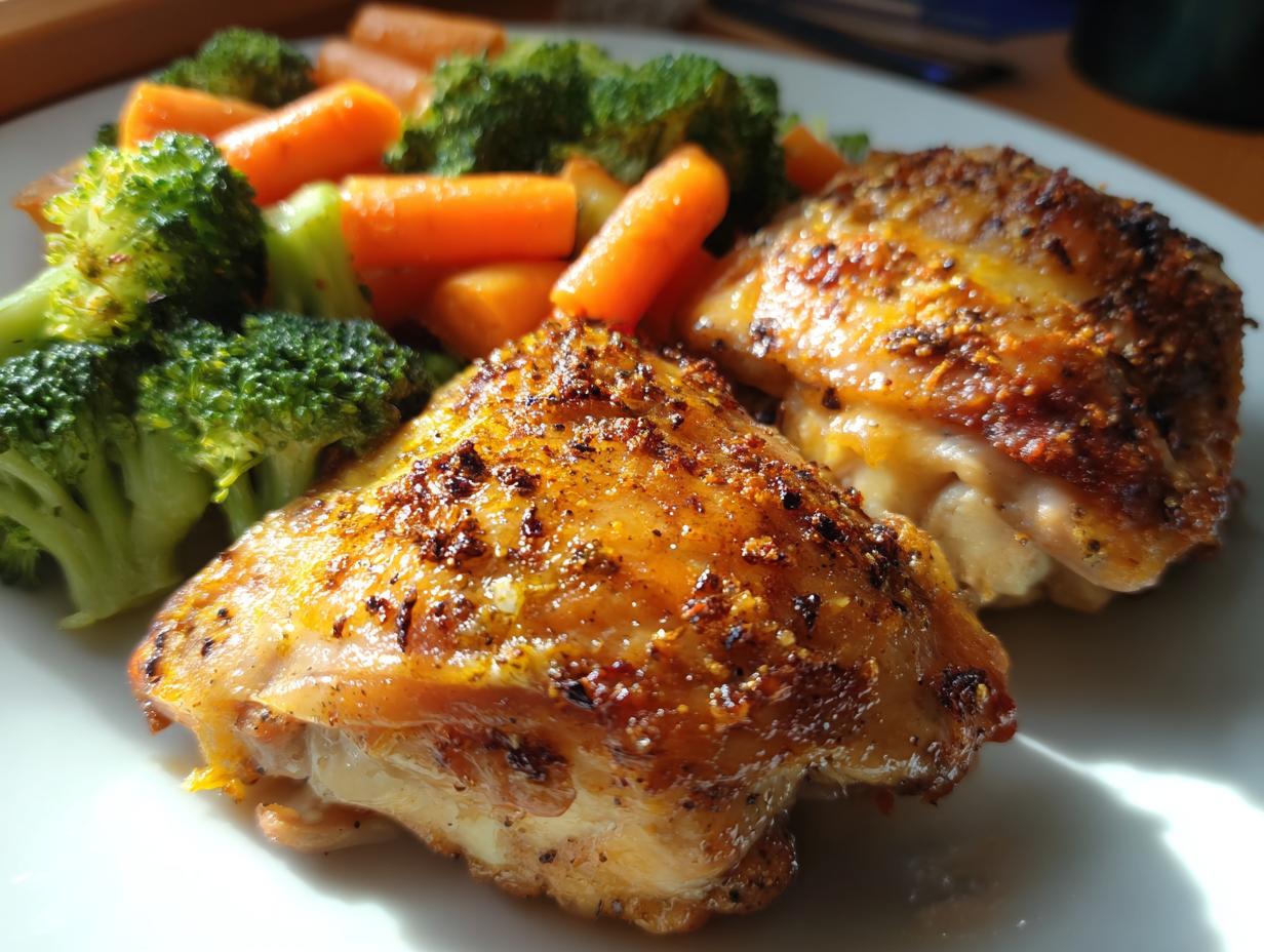 25-Minute Air Fryer Crispy Ranch Chicken Thigh and Veggie Bake Bliss