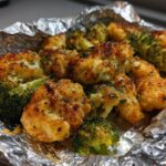Air Fryer Crispy Ranch Chicken and Broccoli Foil Packet