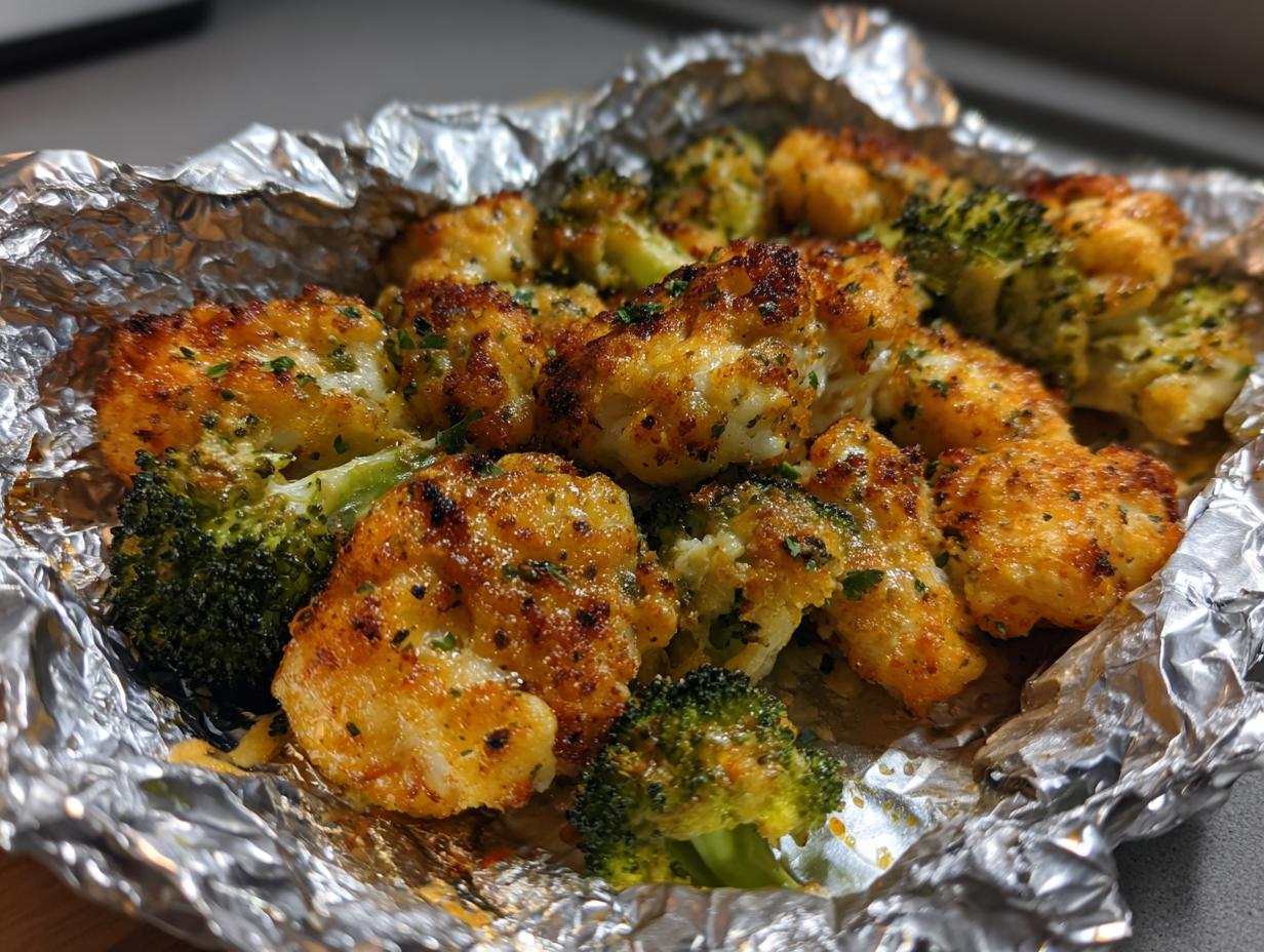 20-Minute Air Fryer Crispy Ranch Chicken & Broccoli Foil Packet Magic