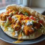 Air Fryer Crispy Taco Chicken Stuffed Pita Pockets