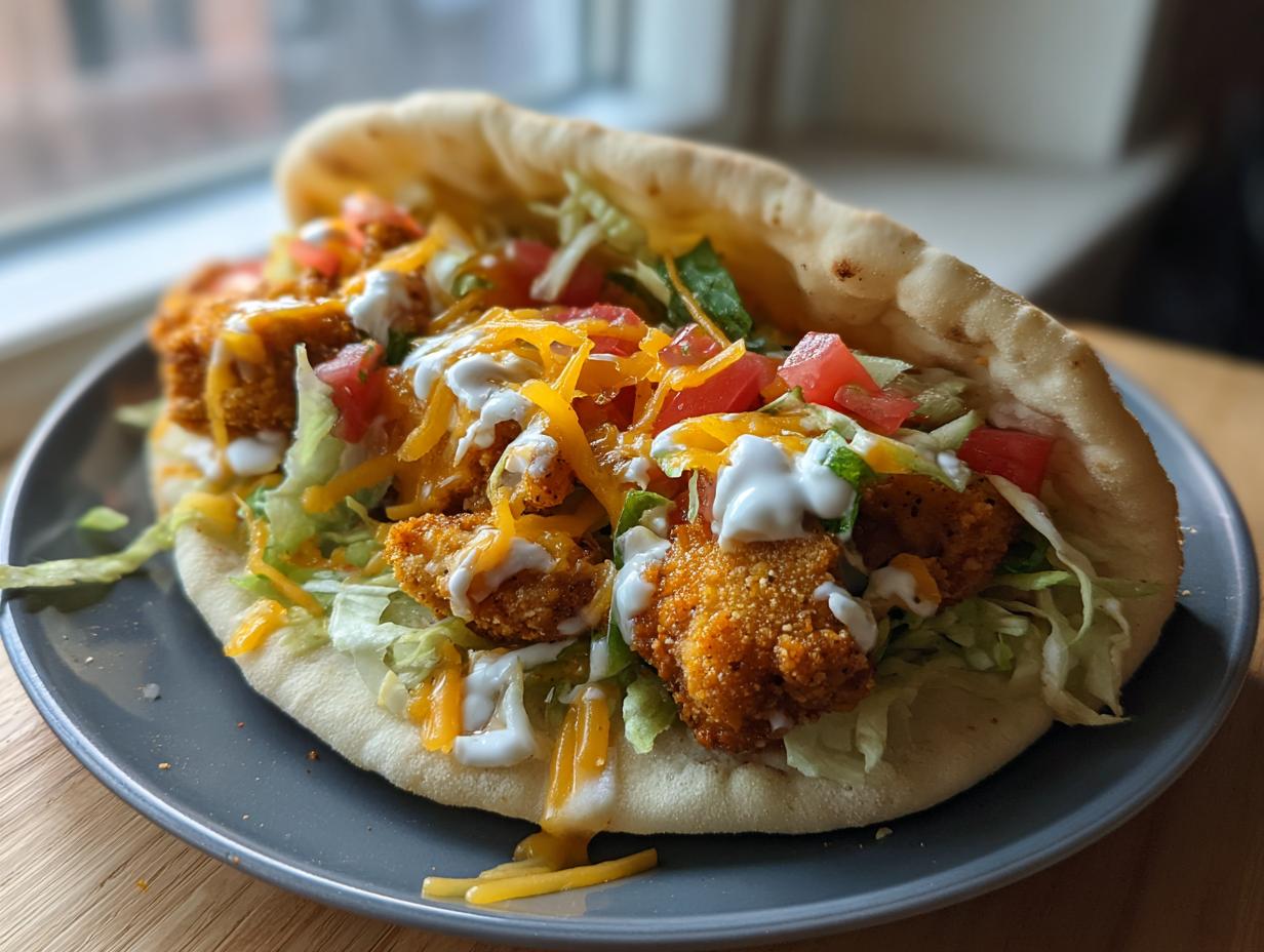 Crispy 10-Minute Air Fryer Crispy Taco Chicken Stuffed Pita Pockets